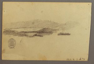 Dibujo, Árboles, julio de 1844 de Frederic Edwin Church