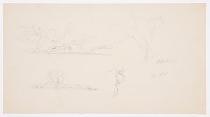 Dibujo, Árboles, una orilla con arbustos y árboles, septiembre de 1876 de Frederic Edwin Church