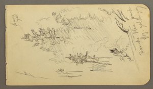 Dibujo, Árboles en la niebla, posiblemente 1878