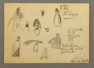 Dibujo, Doce bocetos de figuras, Joffa, Palestina, 1868 de Frederic Edwin Church