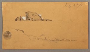 Dibujo, Dos icebergs, 4 de julio de 1859 de Frederic Edwin Church