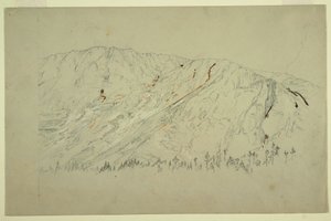Dibujo, Parte superior de la Gran Cuenca, Monte Katahdin, septiembre de 1877 de Frederic Edwin Church