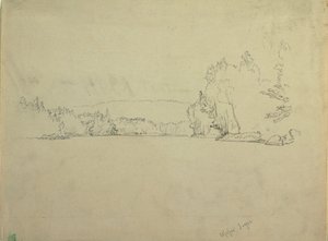 Dibujo, Upper Togue Lake, ca. 1885 de Frederic Edwin Church