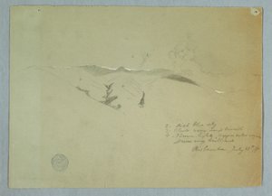 Dibujo, Valles y crestas nevadas, Riobamba, Ecuador, 13 de julio de 1857 de Frederic Edwin Church
