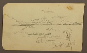 Dibujo, Vista cerca de la orilla del lago, Cuitzeo; Verso: vista cerca de la orilla del lago, Cuitzeo, febrero de 1885 de Frederic Edwin Church