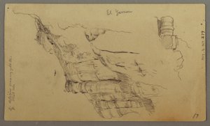 Dibujo, Vista a través de Wady el-Arabah, 20 de febrero, posiblemente 1868 de Frederic Edwin Church