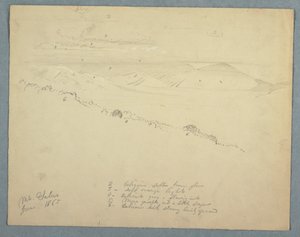 Dibujo, Vista desde Mount Salus, Jamaica, junio de 1865