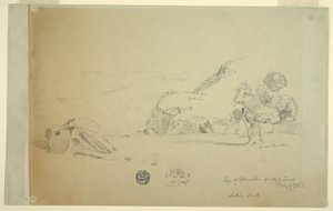 Dibujo, Vista desde la colina al oeste del suk wadi, 4 de mayo de 1868 de Frederic Edwin Church