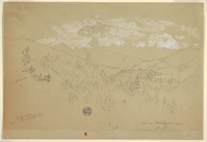 Dibujo, Vista cerca de Berchtesgaden, Baviera, junio de 1868 de Frederic Edwin Church