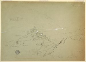 Dibujo, Vista de Sien en el valle del Ródano, agosto de 1868 de Frederic Edwin Church