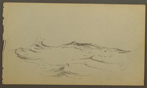 Dibujo, Olas, posiblemente 1860 de Frederic Edwin Church