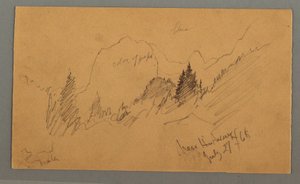 Dibujo, Picos boscosos, 27 de julio de 1868 de Frederic Edwin Church