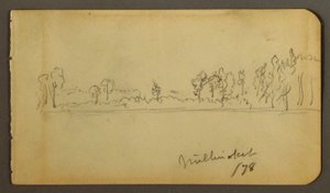 Dibujo, Orilla arbolada, 1878 de Frederic Edwin Church