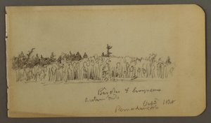 Dibujo, Orilla arbolada, 1878 de Frederic Edwin Church