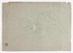 Dibujo. a. Boceto. Tequendama Ralls, cerca de Bogotá, Colombia. b. Vista de cordilleras lejanas. de Frederic Edwin Church