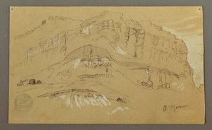 El valle de Yemen, Arabia: pared de roca de Frederic Edwin Church
