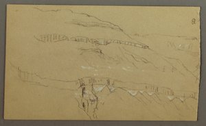 El Valle de Yemen, Arabia: Pared de Roca con la Parte Superior Parecida a una Fila de Columnas de Frederic Edwin Church
