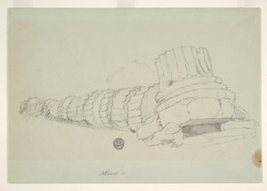 Columna caída del Templo de Zeus Olímpico, Atenas de Frederic Edwin Church