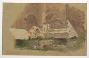 Interior del Templo de Baco, Baalbek de Frederic Edwin Church