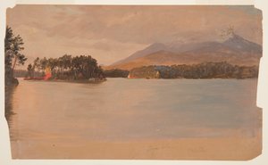 Monte Katahdin desde el estanque Togue de Frederic Edwin Church