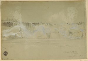 Cataratas del Niágara en la nieve, desde el noroeste