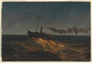 Vapor de paletas al atardecer de Frederic Edwin Church