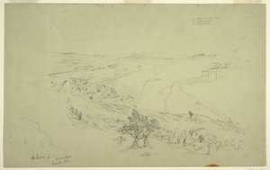 Siloé y Jerusalén, esquina sureste de las murallas vistas desde el Monte de los Olivos [Jerusalén y Silwan, Jerusalén Este, Israel] de Frederic Edwin Church