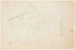 Boceto de un granero y un pajar de Frederic Edwin Church