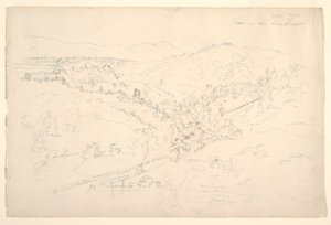 Boceto de un paisaje de Catskill (Vista del Kaanterkill) de Frederic Edwin Church