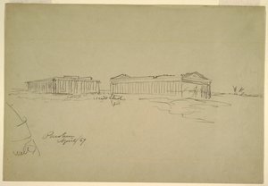 Bocetos, Paestum, Italia del Sur de Frederic Edwin Church