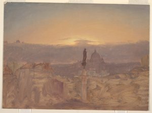 Basílica de San Pedro desde el Pincio, Roma de Frederic Edwin Church