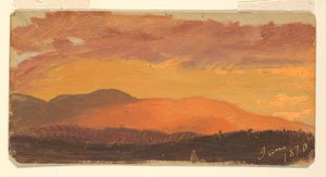 Atardecer, valle del Hudson de Frederic Edwin Church