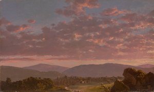 Crepúsculo en las Catskills 1849 (Óleo sobre cartón fresado)