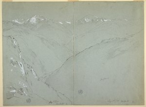 Paisaje de Valle con Picos Nevados, Alpes Berneses, Suiza, Parte 1 de Frederic Edwin Church