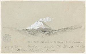 Vista de Cotopaxi desde la Hacienda San Antonio, Ecuador de Frederic Edwin Church