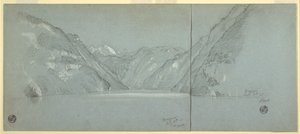 Vista del lago Königssee con el Falkenstein, cerca de Berchtesgaden, Baviera, Alemania, Parte 2 de Frederic Edwin Church
