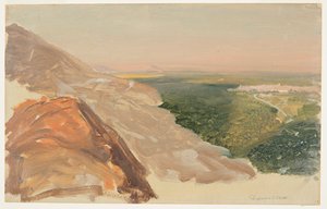 Vista de una llanura con Damasco, Siria, desde las montañas de Frederic Edwin Church