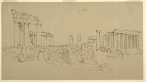 Vista del Partenón y Fragmentos de Ruinas Circundantes desde el Oeste, Atenas, Grecia de Frederic Edwin Church