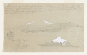 Vistas del volcán Puracé, Colombia y el monte Sincholagua, Ecuador de Frederic Edwin Church