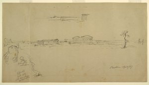 Vistas de la Basílica y el Templo de Neptuno, Paestum, Italia de Frederic Edwin Church