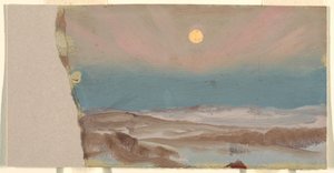 Paisaje de invierno con luna llena de Frederic Edwin Church