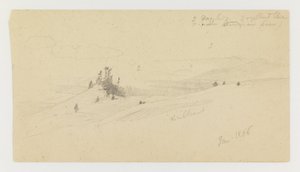 Colina arbolada, Valle montañoso, Sol de Frederic Edwin Church