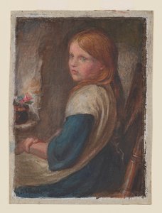 Estudio de una joven sentada, c.1870 (acuarela, gouache y goma arábiga sobre papel)