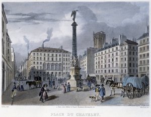 Place du Chatelet - en "Paris en 1832" de Martens de Frederic Martens