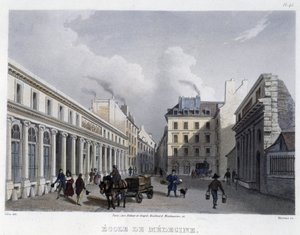 Escuela de Medicina - en "París en 1832" por Martens de Frederic Martens