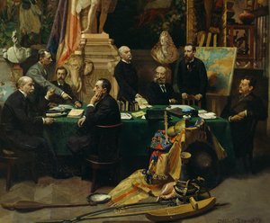 Jules Ferry recibiendo a los delegados de las colonias en noviembre de 1892