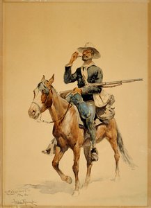 Un infante de caballería, 1890 de Frederic Remington