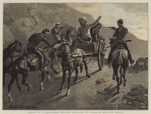 Arresto de un contrabandista mestizo de whisky por la Policía Montada de Canadá de Frederic Remington
