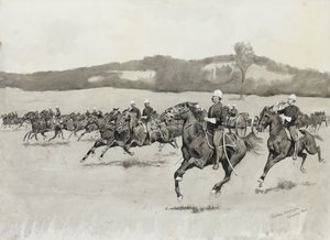 Batería K en ejercicio en las colinas de Berkshire, Massachusetts de Frederic Remington