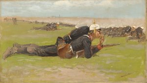 Ejercicio de campo para la infantería prusiana